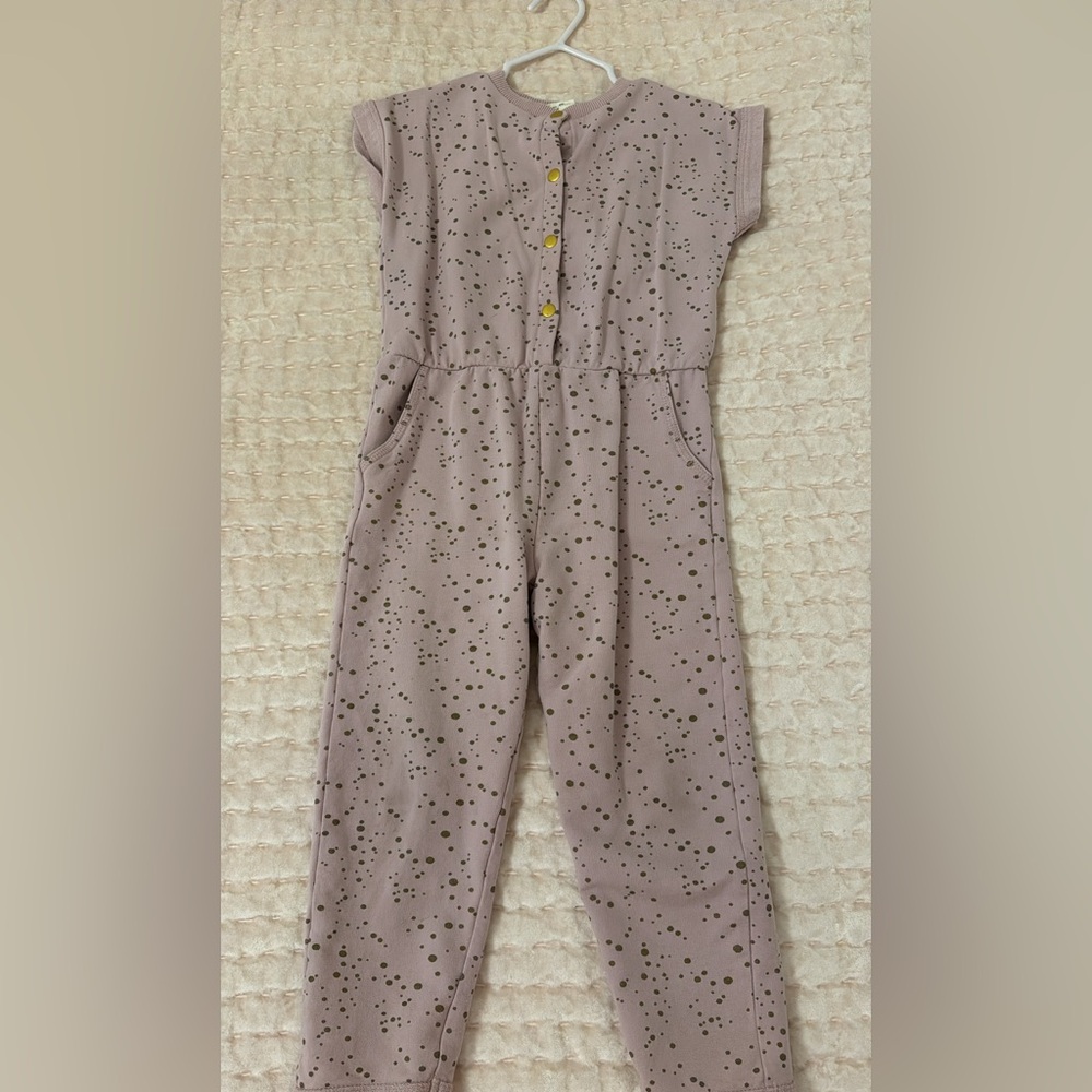 Kids Starry Patterned Jumpsuit - Purple